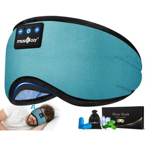 MUSICOZY Sleep Headphones Bluetooth 5.4 Headband Sleeping Eye Mask for Mom Women Men Wireless Music Earbuds Earphones for Side Sleepers Built-in HD Speakers Cool Gadgets Unique Gifts