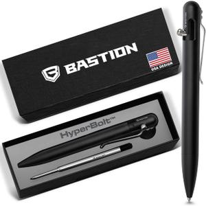 BASTION® Luxury Bolt Action Pen, Durable Professional Ballpoint Pen with Fine Tip, EDC Pen, Ink Refillable Pen for Birthday Gift, Travel Pen for School and Work