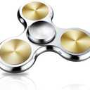 ATESSON Fidget Spinner Toy Ultra Durable Stainless Steel Bearing High Speed Precision Metal Material Hand Spinner Focus Anxiety Stress Relief Boredom Killing Time Toys Silver