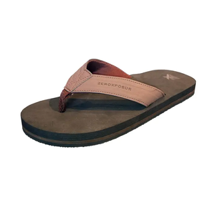 Zeroxposur Men's Embossed Flip Flop Brown, Size 10