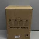 Bathroom Light Fixtures, 4-Light Coastal Vanity Lights with Crystal Glass Shade, Black Bathroom Wall Lamp for Mirror Kitchen Hallway Cabinet