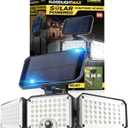 Bell+Howell Bionic Flood Light AS SEEN ON TV, 500 Lumen Deluxe Version Bionic Floodlight, LED Solar Flood Lights Outdoor Motion Sensor Waterproof Solar Security Lights with 360 3 Panel Design