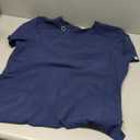 Cherokee Scrubs for Women V-Neck Top – Tuckable Contemporary Fit Top, Stretch Knit, Moisture-Wicking, Shirttail Hem CK819, L Navy