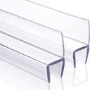 Shower Door Seal Strip, 2 PCS 3/8" X 77" Frameless Glass Door Side Seal for 3/8 Inch Glass, Clear Door Sweep to Stop Leaks and Create Water Barrier