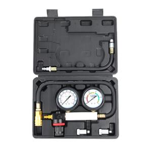 TU-21Cylinder Leak Down Tester Kit, Automotive Engine Compression Leakage Test Kit for Cars Trucks Motorcycles (Black)