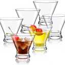 Stemless Martini Glasses Set of 6, 8oz Lead-Free Crystal Shrimp Cocktail Glasses Set, Dishwasher Safe Margarita Glasses for Cosmopolitan, Manhattan & Home Bar