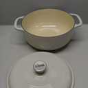 Lodge Essential Enamel Cast Iron Dutch Oven - Perfect for Bread Baking, Braising, Marinating & Slow Cooking - Features Moisture-Sealing Lid & Dual Handles - Kitchen Essentials - 6 Quarts - Oyster White