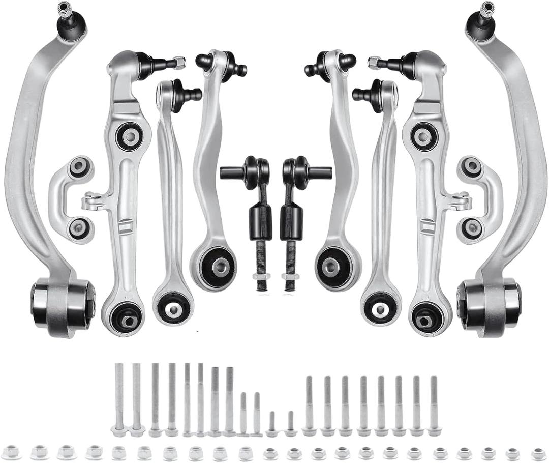 ALADICHE Control Arm Kit Fit for Audi B6 B7, A4, A4 Quattro 2000-2008
Front Upper Lower Suspension Kit Outer Tie Rod End Sway Bar Link Fits Audi B6 B7, A4 2000-2008, A4 Quattro 2000-2008