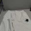 Womens Star Sweatpants Drawstring Waist Causal Sporty Straight Leg Baggy Sweatpants with Pockets (Large, White)