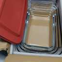 8-Piece Deep Glass Baking Dish Set with Plastic lids, Rectangular Glass Bakeware Set with Lids, Baking Pans for Lasagna, Leftovers, Cooking, Kitchen, Freezer-to-Oven and Dishwasher, Red