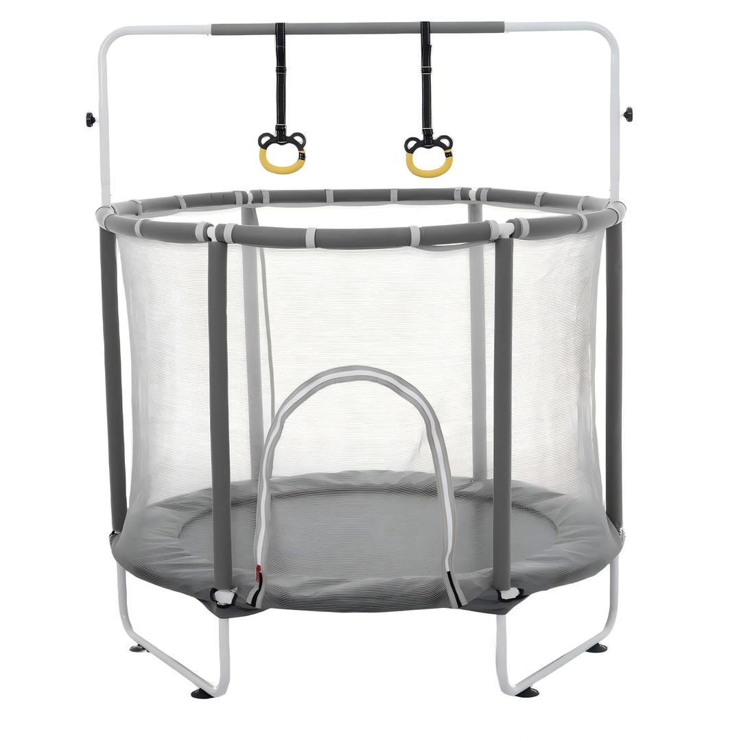 Trampoline, Children's Playpen with Safety Net, For Indoor and Outdoor Use, Convenient Storage, Exercise, Training, Quiet, Large, Load Capacity 220.5 lbs (100 kg), Kids Trampoline, Birthday, Gift