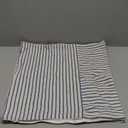 MIULEE Royal Blue and Beige Patchwork Farmhouse Pillow Covers 18x18 Inch, Pack of 2 Striped Linen Decorative Modern Accent Pillow Cases for Sofa Couch Bedroom