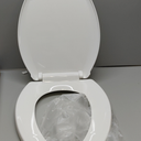 Mayfair Bennett Toilet Seat with Brushed Nickel Hinges, Slow Close Wood Seat, Secure Metal Hinges, Easy Install, Elongated, White