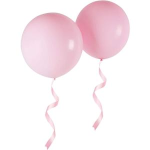 24 Inch Giant Round Balloons 10 Packs Macaron Pink Latex Balloons for Photo Shoot Wedding Baby Shower Birthday Party Decorations