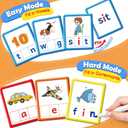 Torlam CVC Word games Phonics Games Sight Words Flash Cards, Spelling Reading Learning Flashcards, Speech Therapy Toy Preschool Kindergarten Classroom Learning Activities Must Have Homeschool Supplies