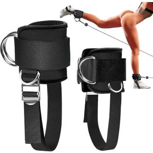Upgrade Ankle Straps for Cable Machine (Pair), Comfortable Padded Neoprene Preventing Skin Chafing, Adjustable Ankle Cuffs Gym for Glute Kickbacks, Leg Extensions, Lift The Butt and Tone Legs for Women & Men