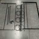 3 Tiers Metal Flower Plant Display Stand Shelf with Wheels and 12 Flower Buckets, 3 Layers Indoor Outdoor Moving Florist Bouquet Shelf, for Patio Garden, Living Room, Florist (Black)