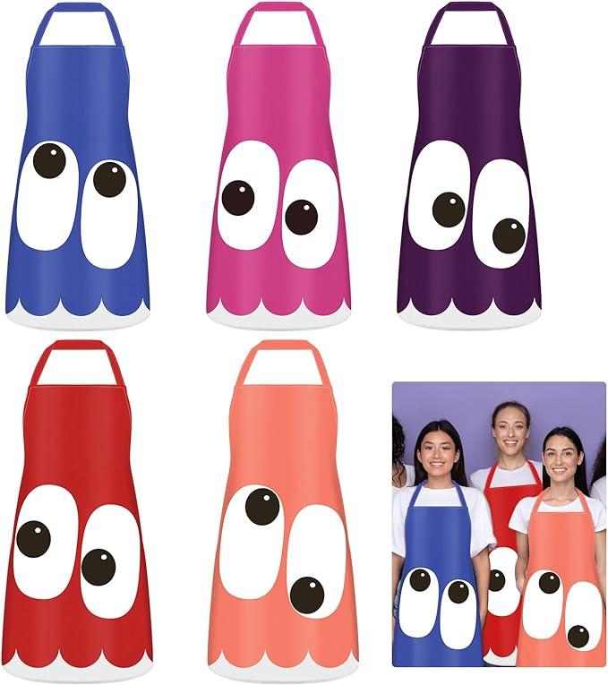 Skicuff 5 Pcs Teacher Group Costume Aprons Halloween Costume Set Classroom Creative Cosplay Apron Teacher Group Ideas Classroom Theme Party Outfits for Women Multicolor