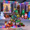 JMEXSUSS Connectable 100 LED Multicolor Christmas Lights for Tree, 8 Modes Indoor Outdoor Clear Wire, 33ft Colorful Plug-in for Christmas Tree Bedroom