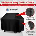 I COVER Grill Cover, 58 inch BBQ Grill Cover for Outdoor Grill, Anti-UV & Fade Resistant Gas Grill Cover, Waterproof Barbecue Grill Covers for Weber, Char-Broil, Nexgrill and More, Black