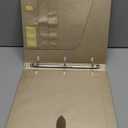 Toplive Padfolio 3 Ring Binder Organizer Business Portfolio Folder for Women, A4/ Letter Size PU Leather Portfolio Padfolio for Interview Conference Presentation, Gold