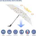 Cuby UV Sun Umbrella Compact Folding Umbrella lightweight Portable Manual Travel Umbrella for Rainproof & 99% UV Protection with Black Anti-UV Coating