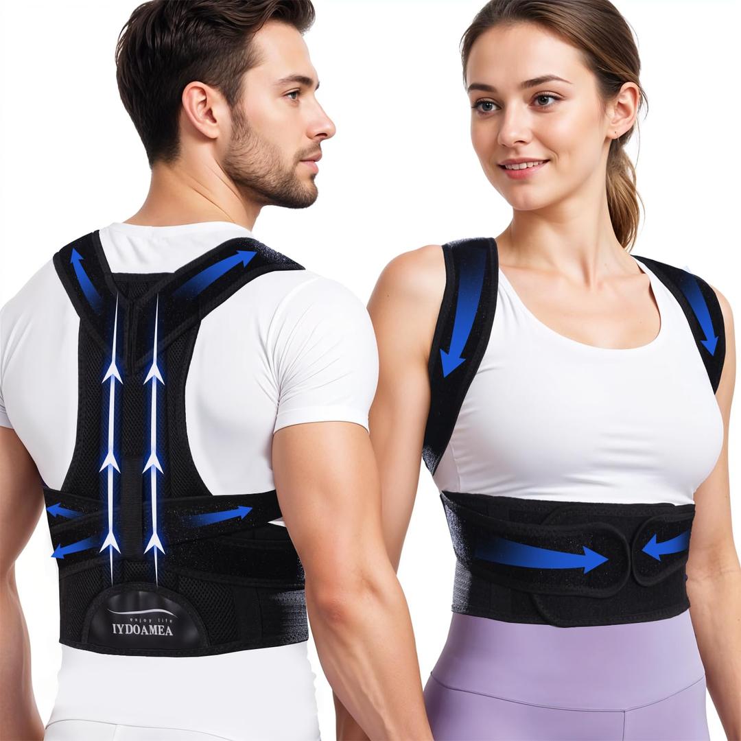 IYDoaMea Posture Corrector for Women and Men ( Order A Size Up ) Upgraded Back Brace Support, Adjustable Shoulder Straightener for Improving Back Posture, Relief for Upper and Lower Back, Lumbar, Neck, Shoulder Pain (2XL(43.3~49.2))