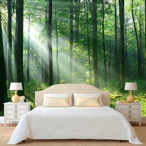 Green Forest Woodland Wallpaper Nature Landscape Tree Wall Mural
Bedroom Living Room 170"x110" Not Peel and Stick
