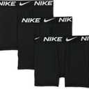 Nike Boys' Dri-FIT Essentials Micro Solid 3-Pack Boxer Briefs (Small, Black)