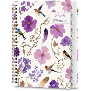 2 x 2026 Planner, Weekly and Monthly Calendar Planner Book, Jan 2026 - Dec 2026, Planning Agenda for Desk Accessories and School Supplies - A5 (6.3'' x 8.5'') (Violet)