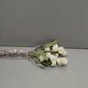 Ling's moment Pompon Mum Artificial Flower, 5pcs Faux Silk Mini Chrysanth with Stems, Bulk Fake Wedding Filler Flowers for DIY Bouquet Centerpieces Arrangements Shower Decorations, White