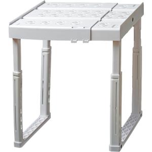 Locker Organizer Shelf, Adjustable Width and Height, Ideal for School, Office, and Gym Lockers (White)