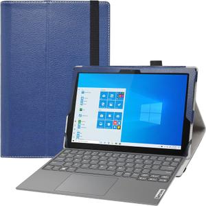 Bige for Lenovo IdeaPad Duet 3i Case, PU Leather Folio 2-Folding Stand Cover Case for 10.3" 2-in-1 Laptop, Dark Blue