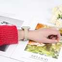 JOYOZY Slim Leather Band for Women Compatible with Apple Watch 49MM 45MM 44MM 42MM 41MM 40MM 38MM, Cute Fancy Top Genuine Leather Strap for iWatch Ultra, Series SE/9/8/7/6/5/4/3/2/1 (Beige/Starlight)