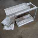 Under Sink Organizers and Storage 2 Pack, Pull-Out Sliding Cabinet Organizer with 2-Tier Storage Shelf & 4 Hooks, Multi-Purpose for Kitchen & Bathroom (13 Inch, White)