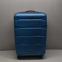 Samsonite Omni PC Hardside Expandable Luggage with Spinner Wheels, Caribbean Blue, Checked-Medium 24-Inch