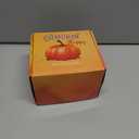 3 Wick 14oz Pumpkin Scented Orange Candle in Glass Jar with Lid, Large Fall Colored Aromatherapy Gift Candle for Harvest Halloween Home Table Decoration - 60-70 Hours Burning Time