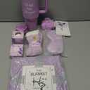 Birthday Gifts for Women Self Care Gifts Get Well Soon Gifts, Mothers Day Spa Gift Baskets w/Flannel Blanket 40 OZ Tumbler Care Package for Mom Girlfriend Wife Sister Best Friend Her Daughter - Lavender