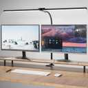 Desk Lamp for Office Home, 31.5" Desktop Lighting Bar with Gooseneck, Clip on Desk Light with Clamp, Bright Dimmable Table Lamp for Study, Work, Computer, Monitor, Reading (Black)