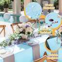 BRILLMAX 6 Pack Light Blue Tablecloths 70 x 120 Inch for 6ft & 8ft Rectangle Tables - 150 GSM Polyester Fabric, Universal Fit, Water, Stain & Wrinkle Resistant Cloth Cover for Wedding Banquet