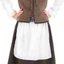 fun shack Kids Colonial Costume Girls, Tudor Kitchen Dress, Medieval Renaissance Outfit, Pilgrim Attire for Girls (X-Large)