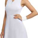 Fengbay Tennis Dress for Women,Golf Dresses with Built in Shorts with 4 Pockets for Sleeveless Athletic Workout Dress (White, M)