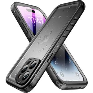 SPORTLINK for iPhone 14 Pro Max Waterproof Case - Built-in Shockproof Dustproof Screen Protector - IP68 Underwater/Military Dropproof/Full Body Protection/Cover for iPhone 14 Pro Max (6.7 Inch Black)