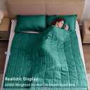 Weighted Blanket for Adults (25 lbs, 60" x 80", Glossy green Stripes) Heavy Blanket for Sleeping Perfect for 240-260 lbs, Queen Size Breathable Blanket with Premium Glass Bead, Machine Washable