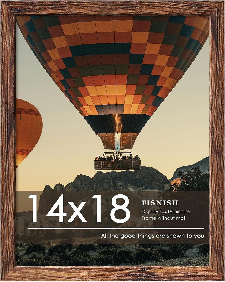14x18 Picture Frame, Classic Brown Poster Frame, 1 Pack