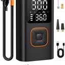 JivDaw Tire Inflator Portable Air Compressor Bike Pump with Digital Dual Values Display, 150PSI Car Tires Air Pump with USB Charging Output for Car Bicycle Motorcycles Scooter Balls