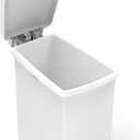 simplehuman 10 Liter / 2.6 Gallon Compact Slim Bathroom or Office Step Trash Can, White Plastic