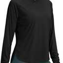 Women's UPF 50+ Sun Shirt with Hoodie SPF Long Sleeve UV Protection Shirts Hiking Fishing Outdoor Lightweight (Black, XXL)
