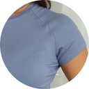 Dwnval Womens Basic Summer Short Sleeve Crewneck T Shirt Raglan Ribbed Knitted Slim Fit Casual Going Out Tops (Blue, XXL)