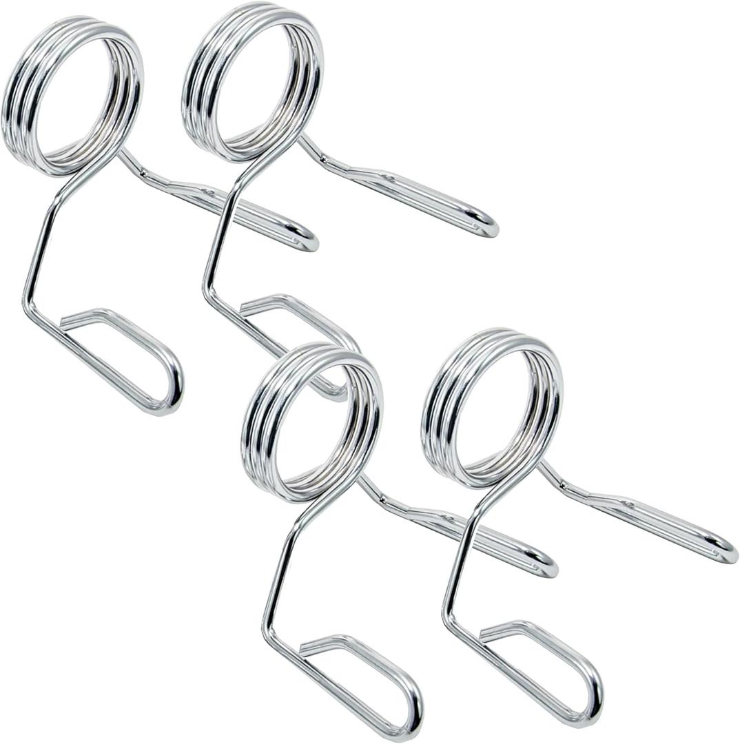 Barbell Spring Collar Weightlifting Accessory Olympic Weight Bar Clips Fast Lock Grip for Dumbbells Squats Bench Press Sold in Pairs